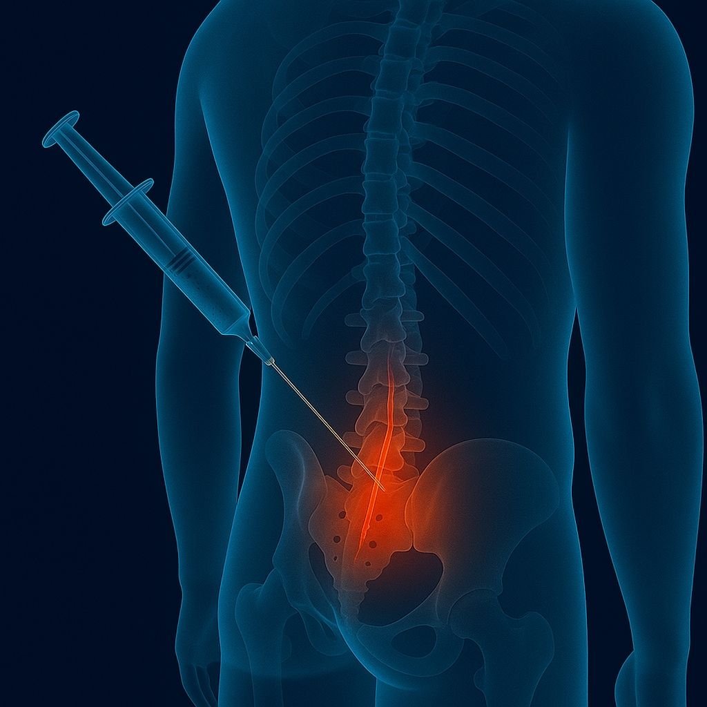 Antalya’da Dr. Hüseyin Utku Yıldırım’ın uyguladığı Transforaminal Epidural Steroid Enjeksiyonu. Sinir kökü sıkışmasına bağlı bel ve bacak ağrılarında kullanılan modern girişimsel ağrı tedavisi.